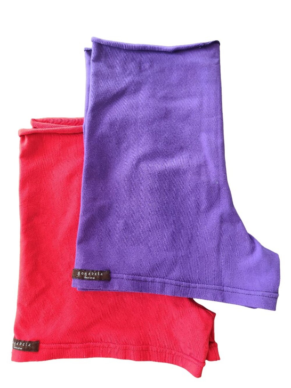 TWO Yogabela Shorts with Fold-over Rolled Hem | Purple & Red | Medium